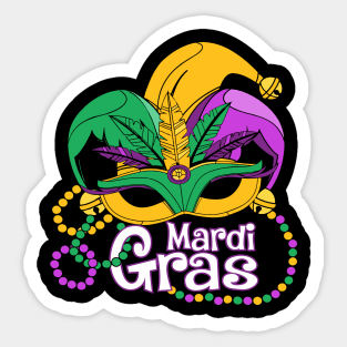 Mardi Gras 2024 Beads Mask Feathers Sticker